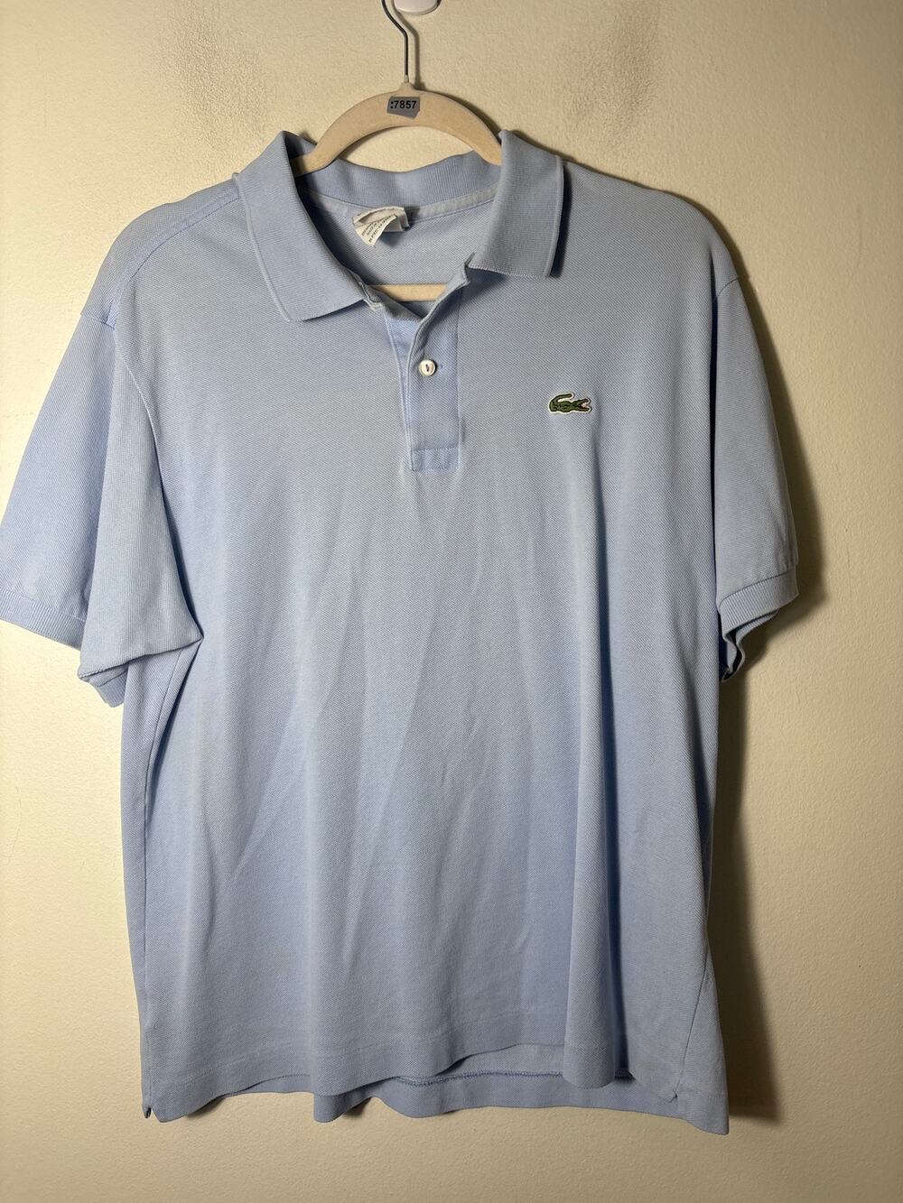 Mens Lacoste Baby Blue Short Sleeve Polo Shirt Sz 6 (Large)